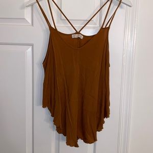 Cognac hi-low tank, size large NWOT